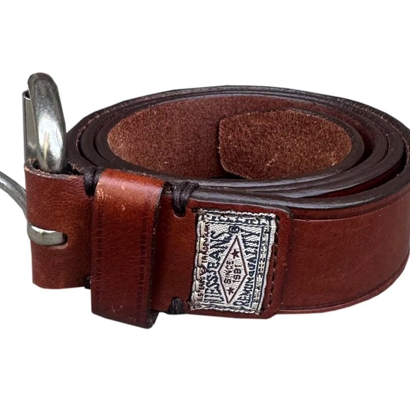 Vintage Guess Jeans USA Brown Leather Belt (Size 38) - Picture 1 of 5